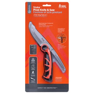 S.O.L. Survive Outdoors Longer Kempingový nůž s pilkou SOL® Stoke Pivot