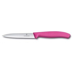 Kuchyňský nůž VICTORINOX  10 cm - růžový,vln. ostří
