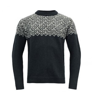 Vlněný svetr DEVOLD Bjornoya Wool Sweater - Ink / Offwhite Velikost: XXL