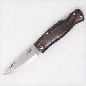 TBS Outdoor Zavírací nůž TBS Wolverine Puukko Folding Knife - Turkish Walnut - Multi Carry Belt Pouch