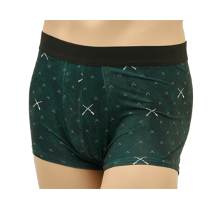 Pánské boxerky TETRAO s mysliveckým motivem - zelené s brokovnicemi 2XL