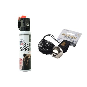Houbařský balíček na medvědy TETRAO - Bear spray 150 ml USA edition + rolnička