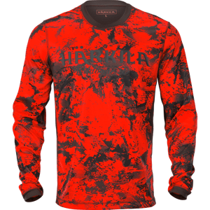Pánské triko s dlouhým rukávem Härkila Wildboar Pro L/S AXIS MSP Orange Blaze / Shadow Brown L