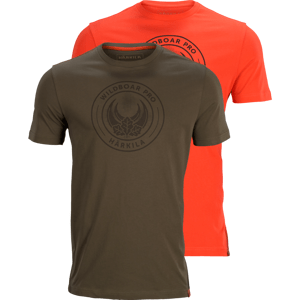 Pánské dvou-balení triček Härkila Wildboar Pro S/S – Willow Green, Orange - limitovaná edice XL