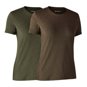 Set dámských triček Deerhunter Adventure Green melange, Brown Leaf melange  40